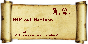Mérei Mariann névjegykártya