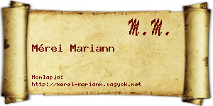 Mérei Mariann névjegykártya